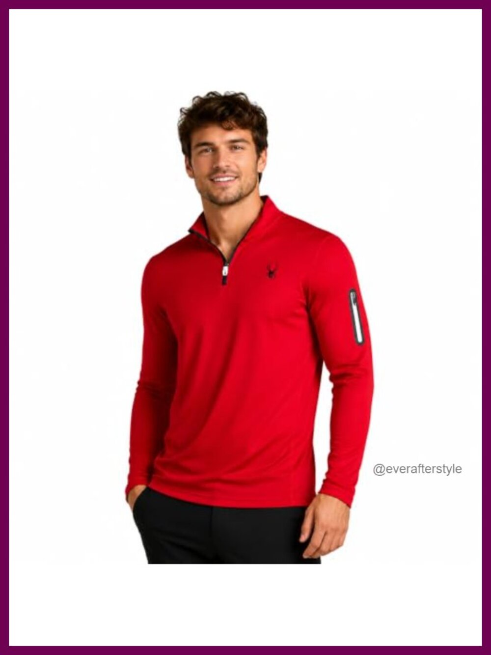 Mens Quarter Zip Pullover Moisture Wicking Athletic Sweatshirt
